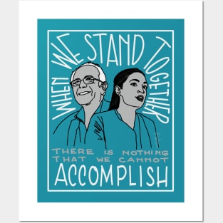 Bernie Sanders and AOC stand together Posters and Art